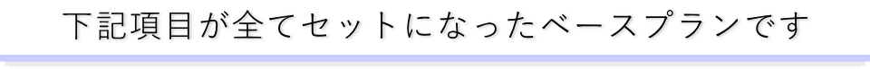 全ての項目がセットになったベースプランです